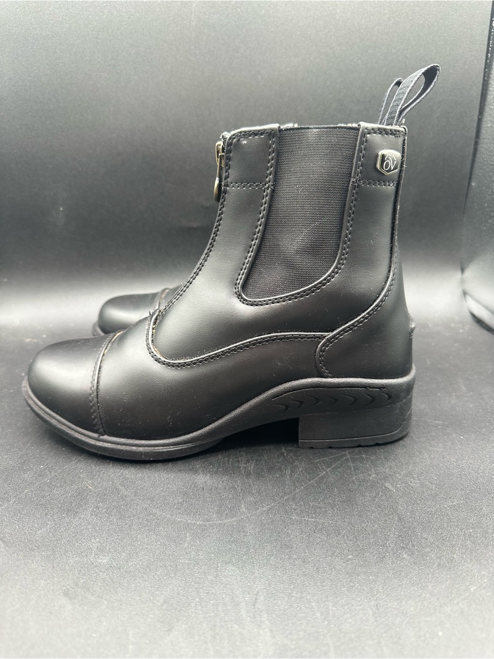 Ovation Quantum Ladies Zip Paddock Black Boots Size 6